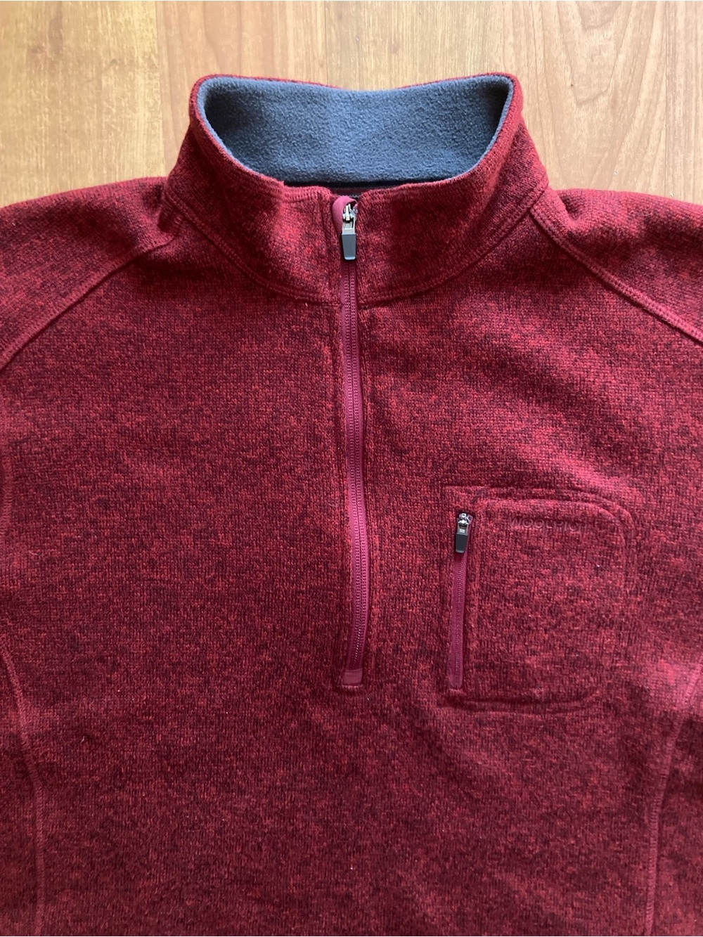 Woolrich 1/4 Zip Pullover Burgundy Hethered Mens XL Fleece Sweater